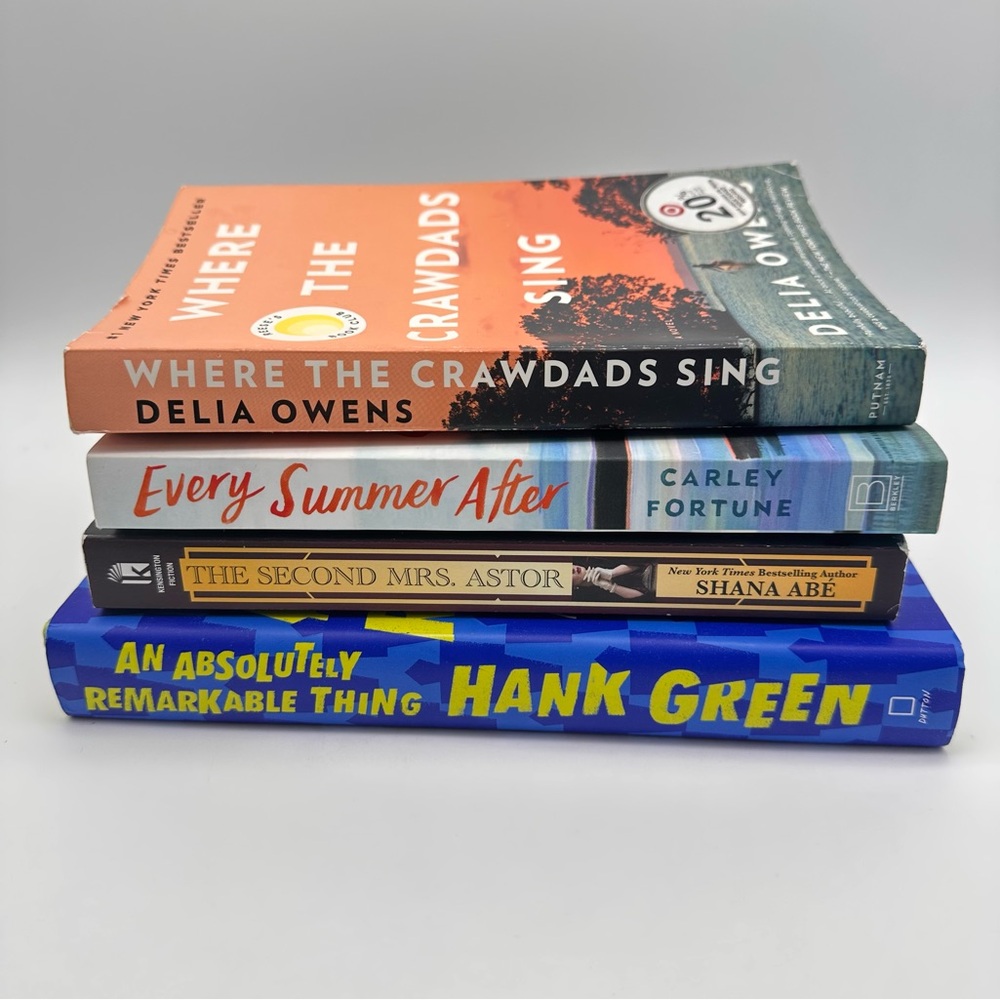 4 Novel Book Lot - 3 paperback, 1 Hard cover - Every Summer After, Crawdads Sing